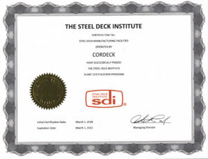 Cordeck Sdi Certificate Cordeck SDI Certificate