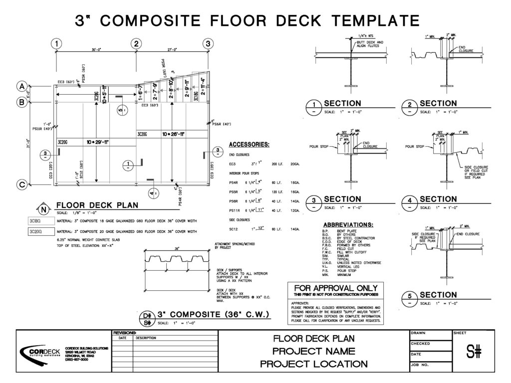 Cordeck Floor Deck Detailing Sample Cordecks Detailing Floor Deck Sample