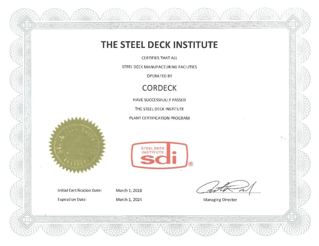 Cordeck SDI Certificate