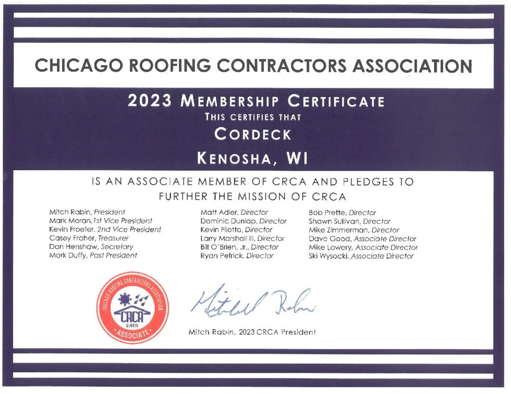 2023 Cordeck CRCA Membership Certificate